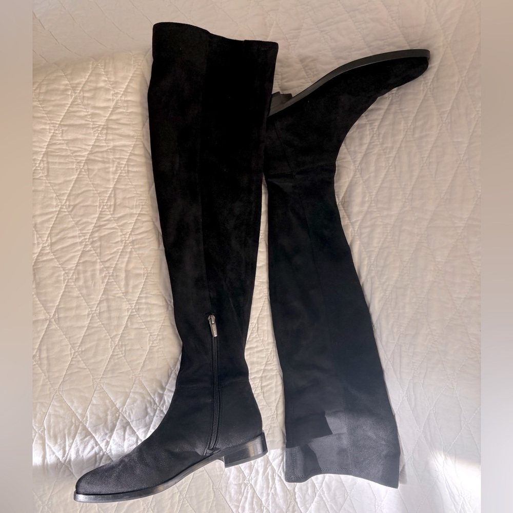 Vince Camuto Knee High Black Faux Suede Boots